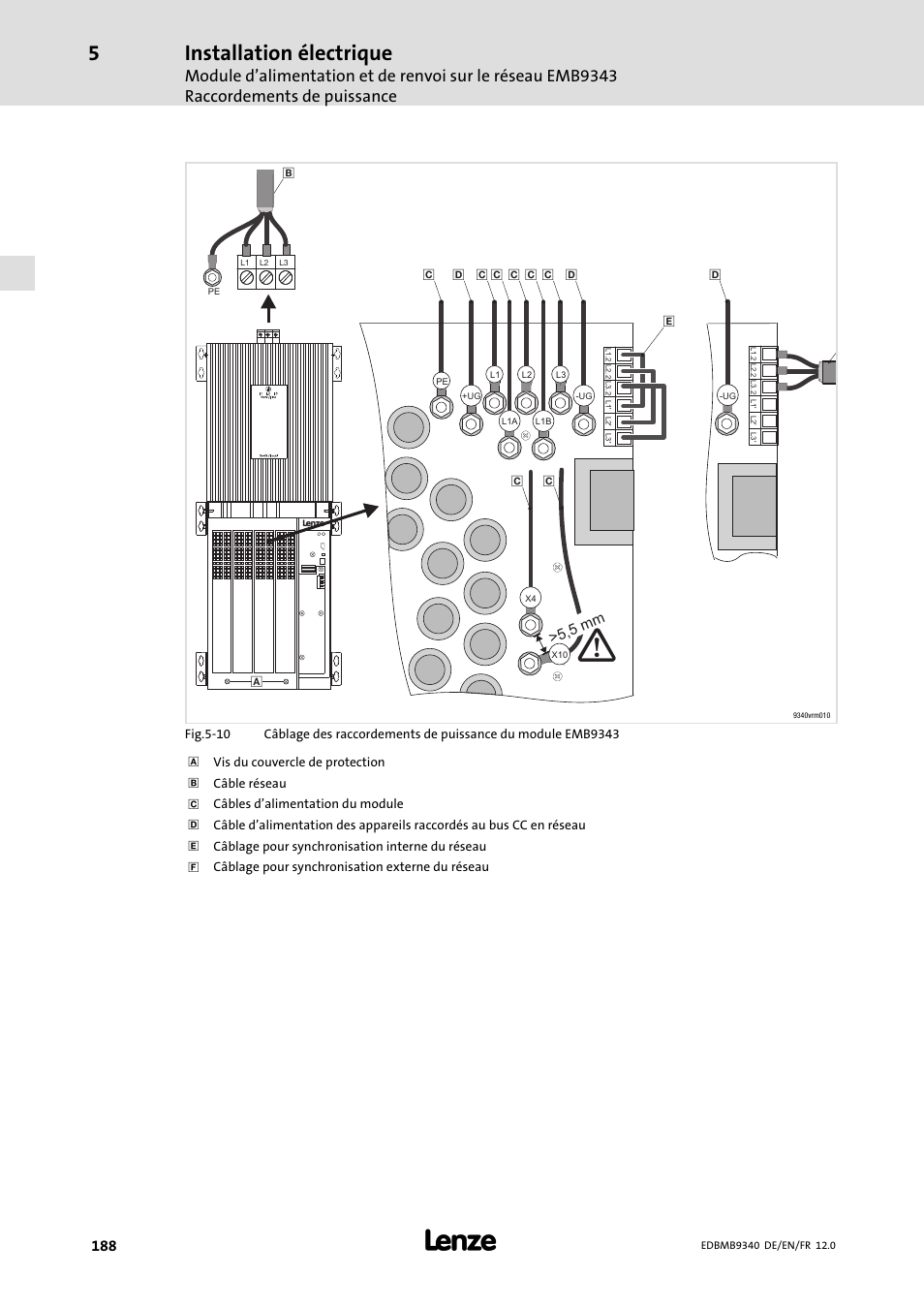 Installation électrique | Lenze EMB934x User Manual | Page 188 / 206