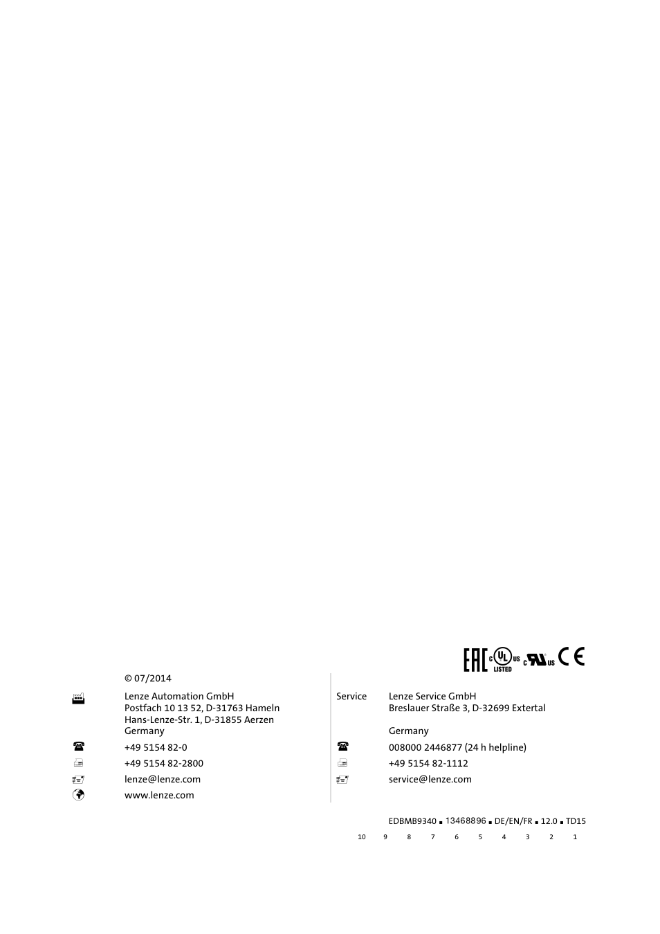 Ã k m q | Lenze EMB934x User Manual | Page 206 / 206
