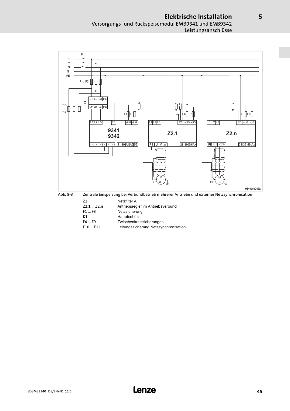 Elektrische installation | Lenze EMB934x User Manual | Page 45 / 206