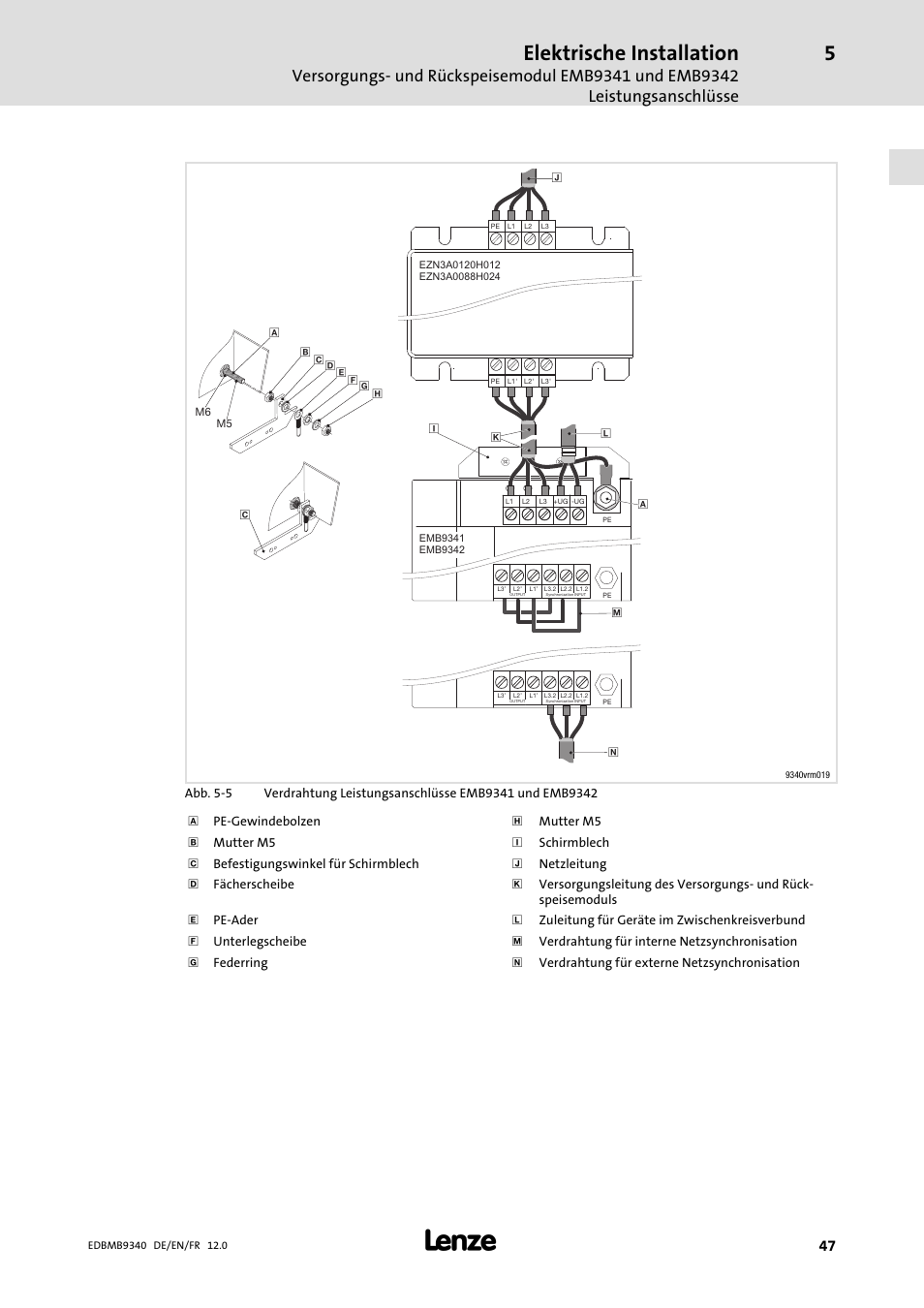 Elektrische installation | Lenze EMB934x User Manual | Page 47 / 206