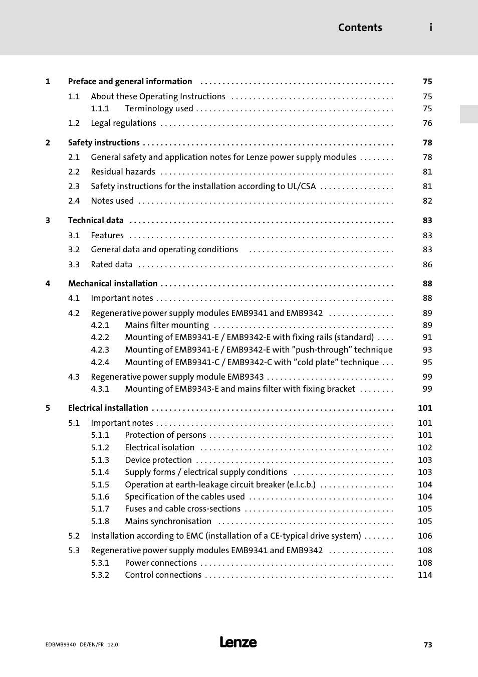 Lenze EMB934x User Manual | Page 73 / 206
