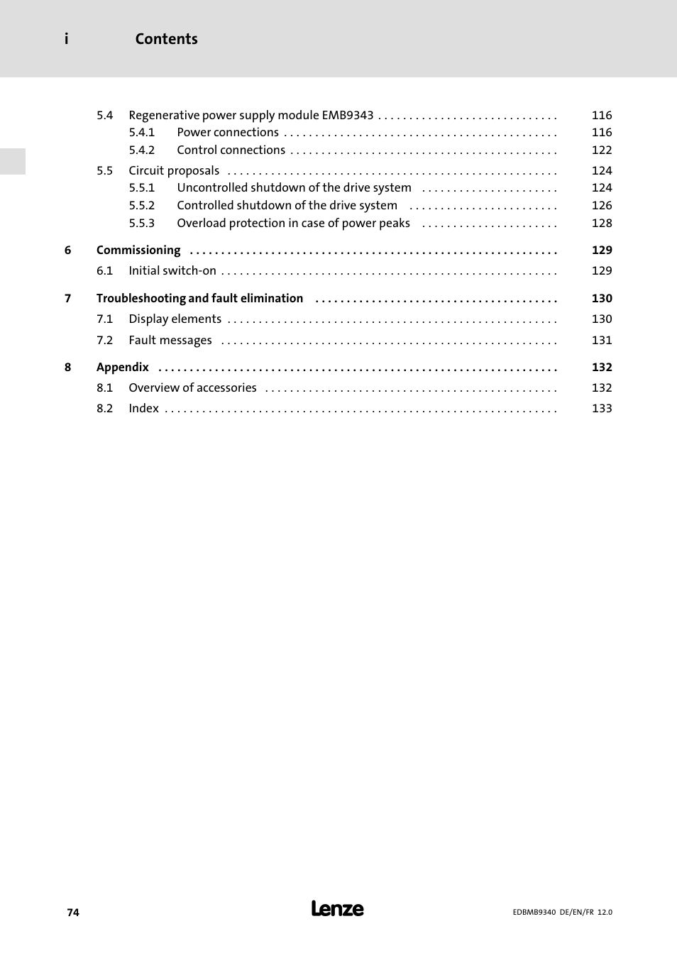 Contents i | Lenze EMB934x User Manual | Page 74 / 206