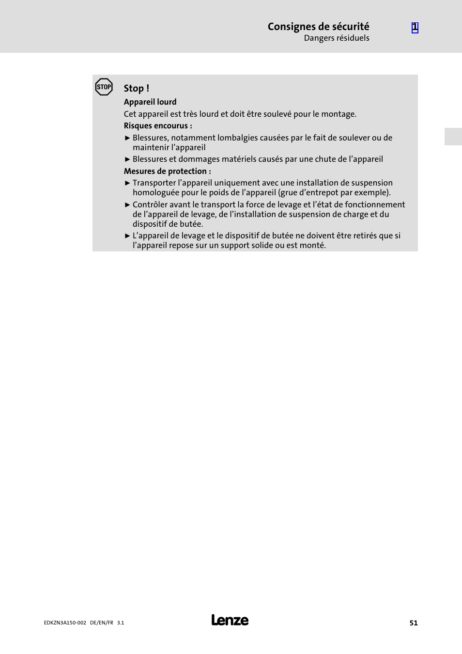 Lenze EZN3A0022H150N002 User Manual | Page 51 / 64