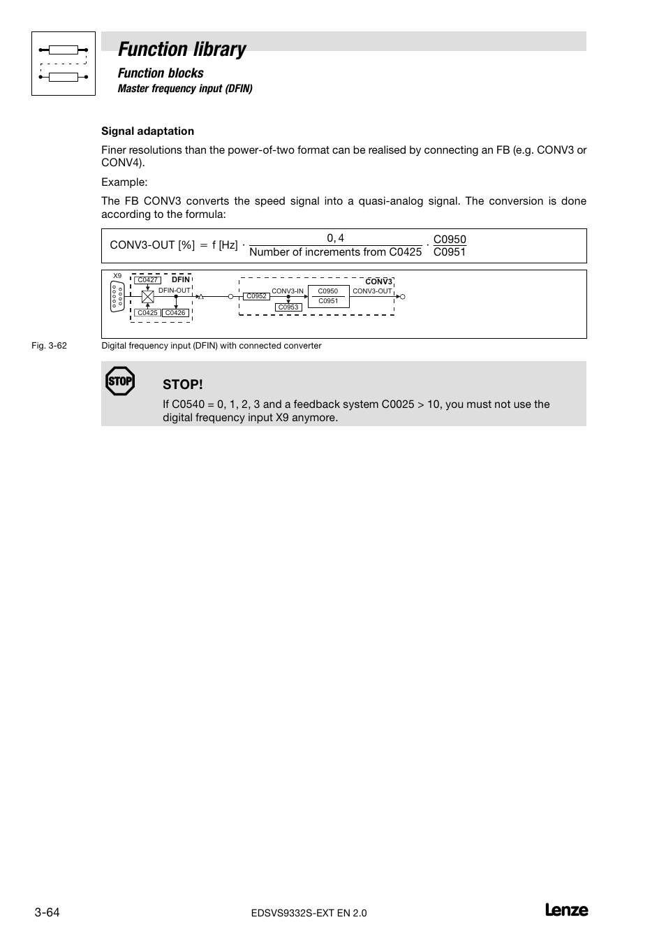 Function library, Function blocks, Stop | Lenze EVS9332xS User Manual | Page 116 / 264