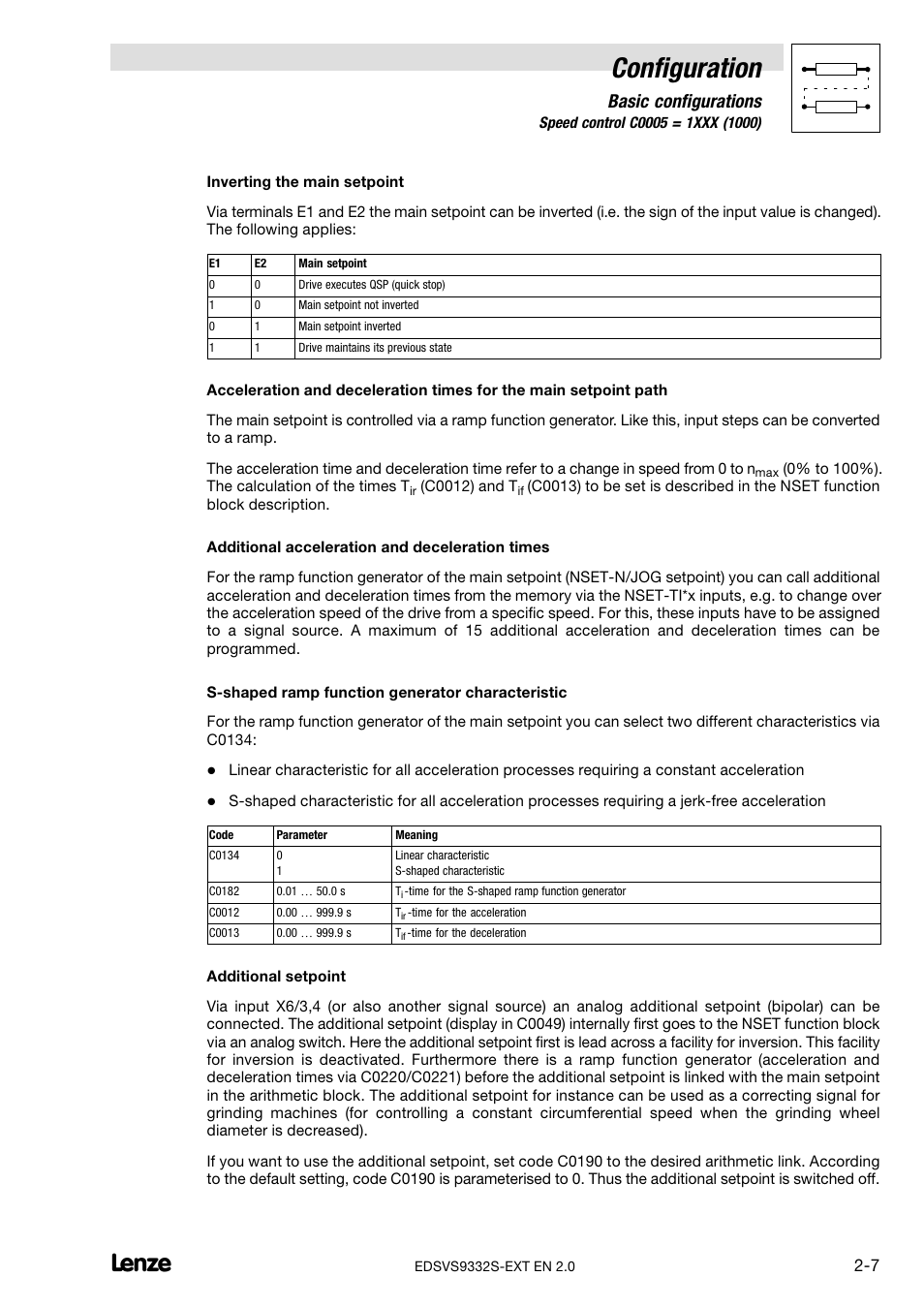 Configuration, Basic configurations | Lenze EVS9332xS User Manual | Page 19 / 264