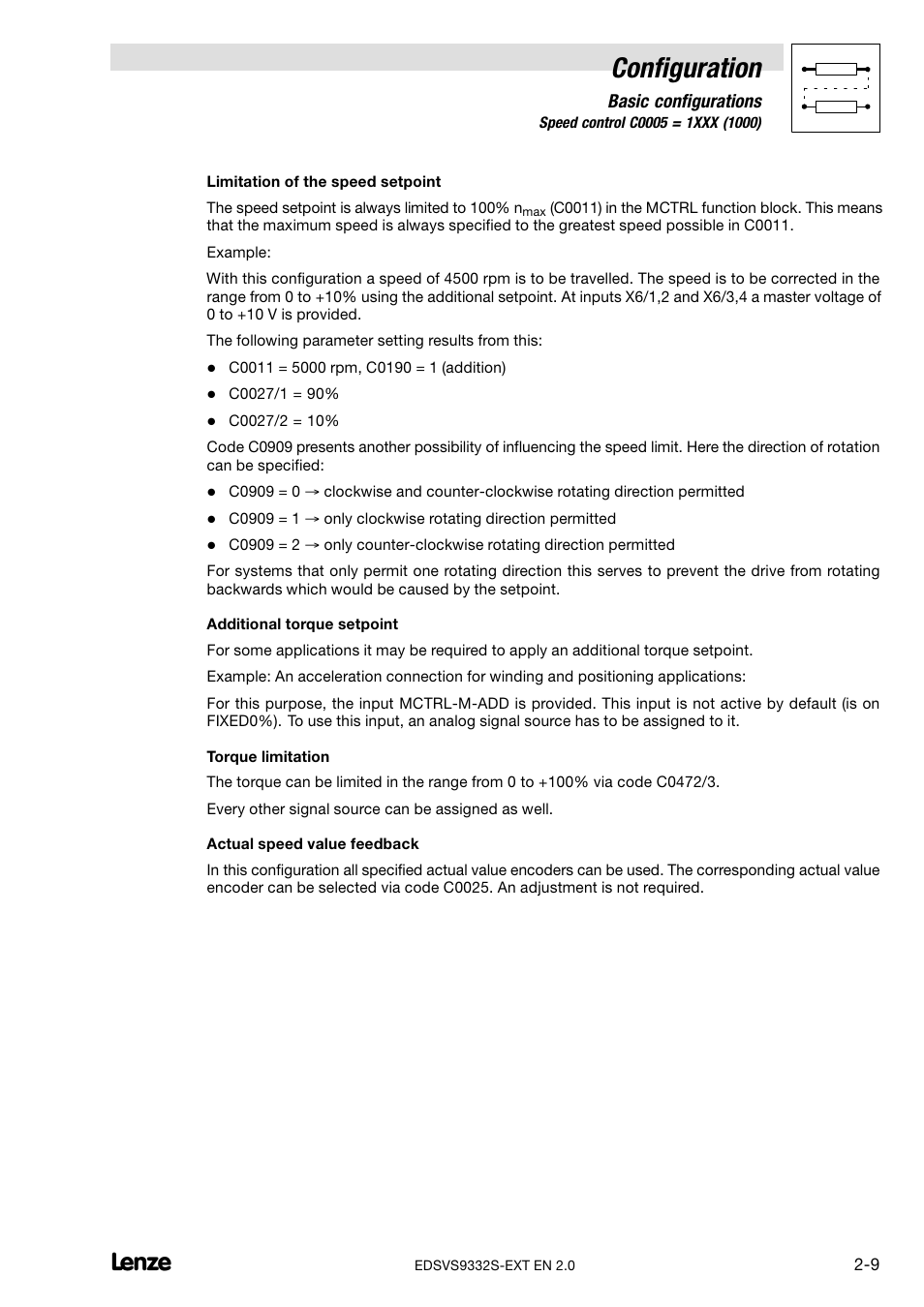 Configuration | Lenze EVS9332xS User Manual | Page 21 / 264