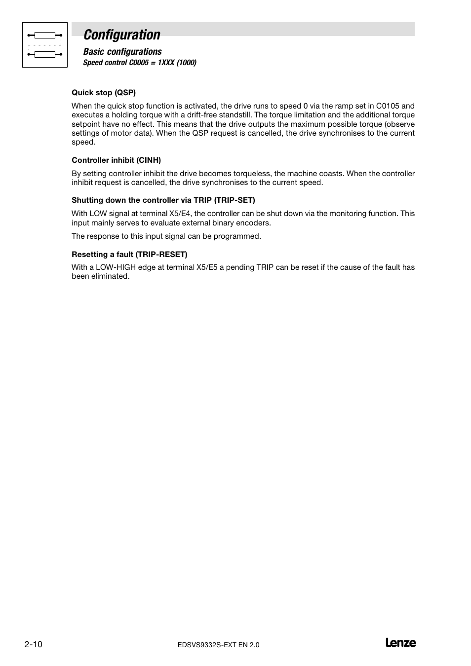 Configuration | Lenze EVS9332xS User Manual | Page 22 / 264