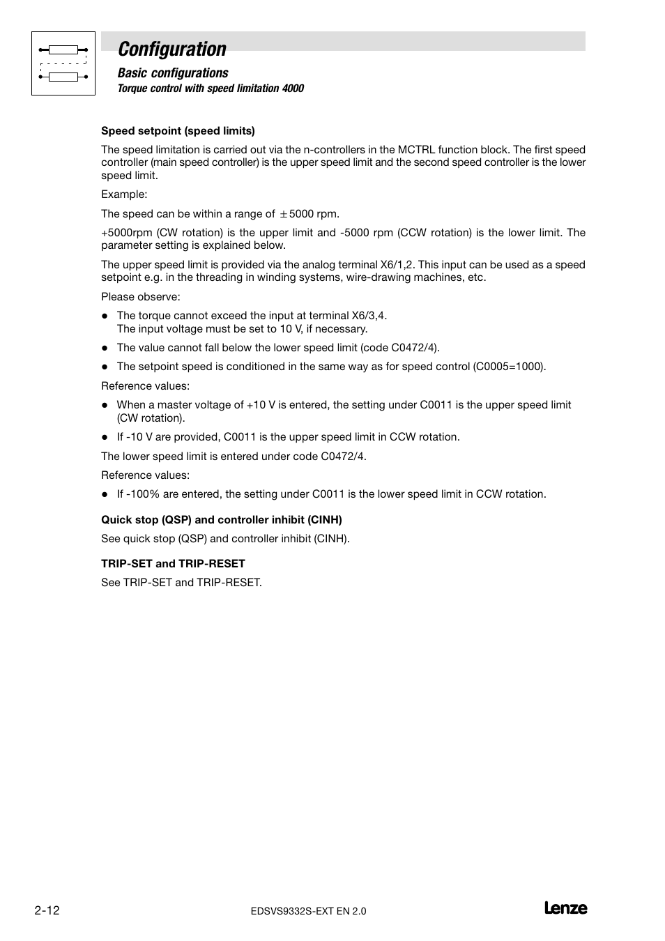 Configuration | Lenze EVS9332xS User Manual | Page 24 / 264