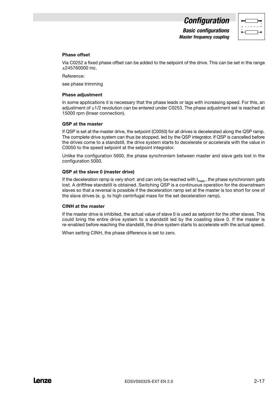 Configuration | Lenze EVS9332xS User Manual | Page 29 / 264