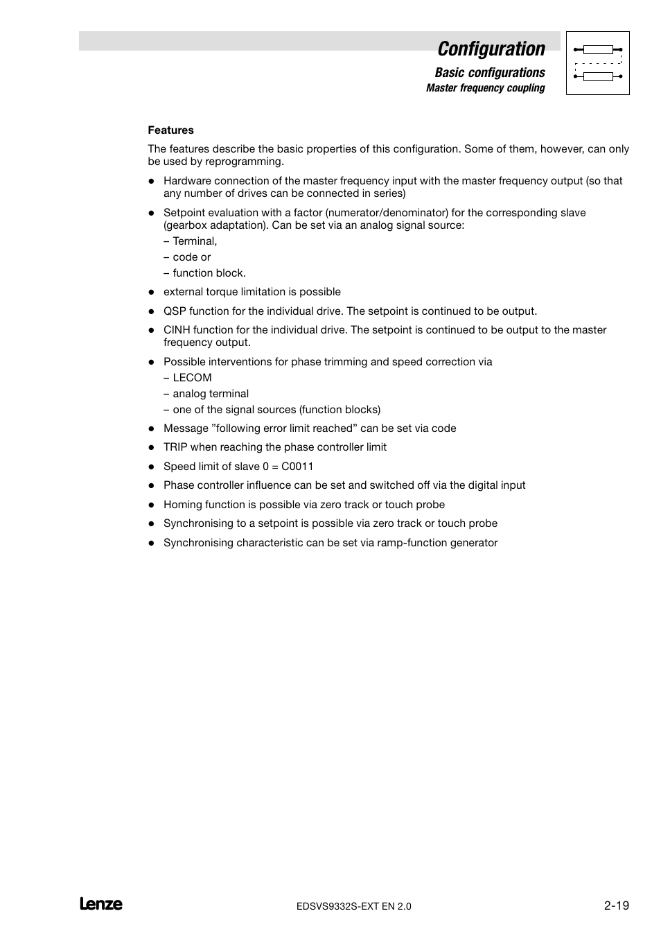 Configuration, Basic configurations | Lenze EVS9332xS User Manual | Page 31 / 264