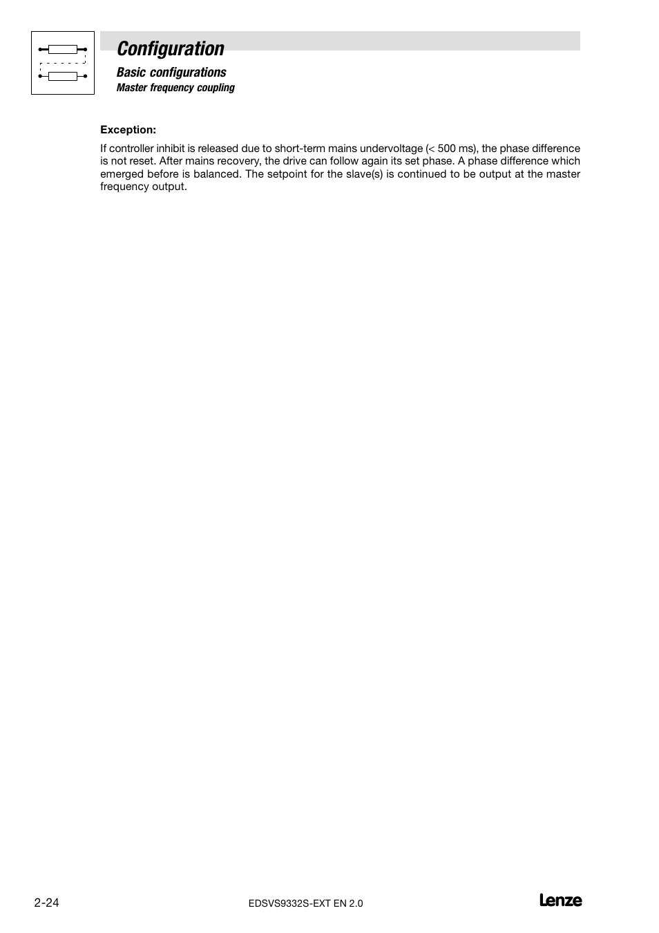 Configuration | Lenze EVS9332xS User Manual | Page 36 / 264