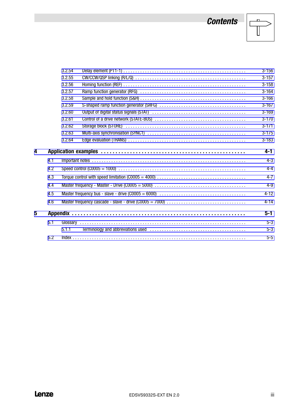 Lenze EVS9332xS User Manual | Page 5 / 264