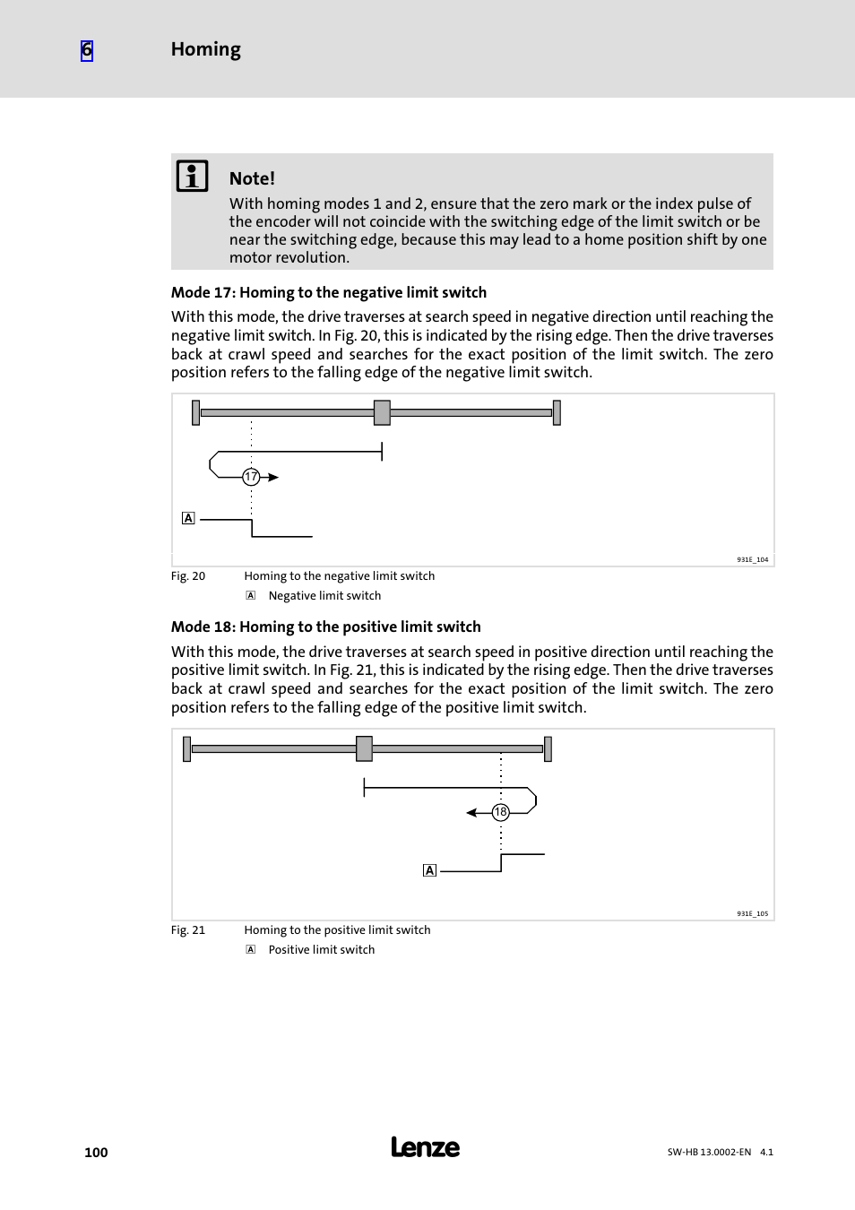 Homing 6 | Lenze 931E/K Small Drives Control User Manual | Page 100 / 198