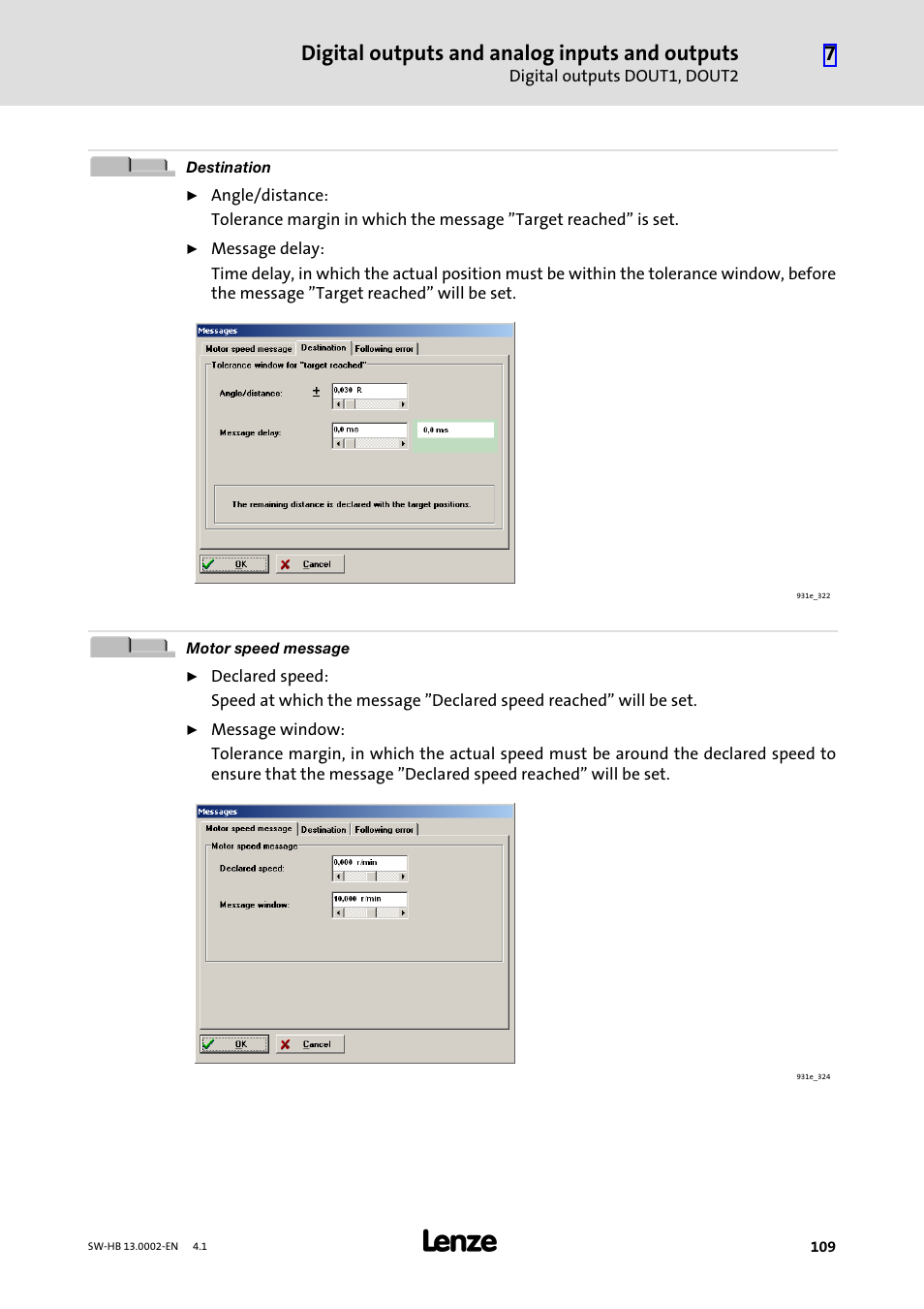 Digital outputs and analog inputs and outputs | Lenze 931E/K Small Drives Control User Manual | Page 109 / 198