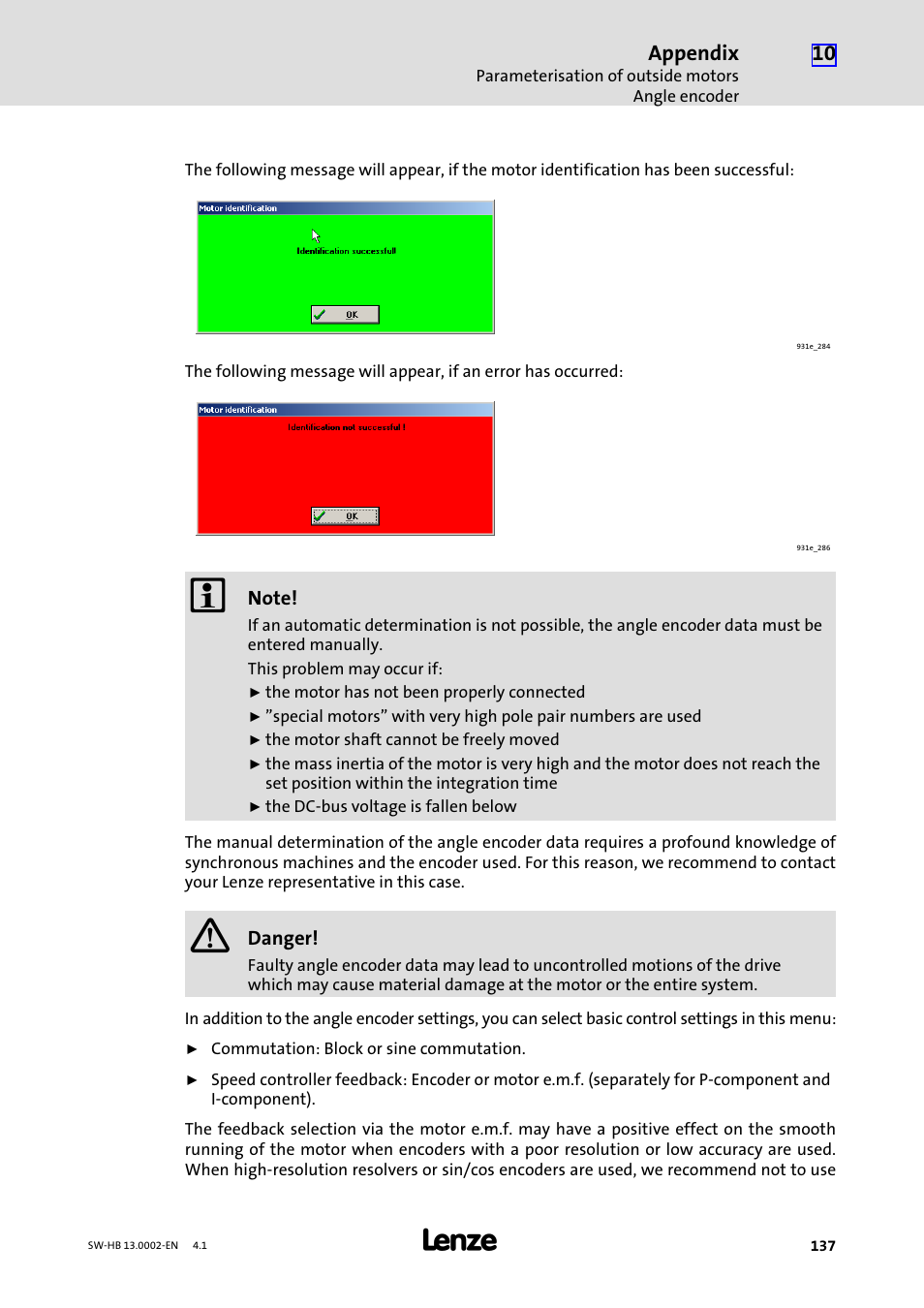 Appendix | Lenze 931E/K Small Drives Control User Manual | Page 137 / 198