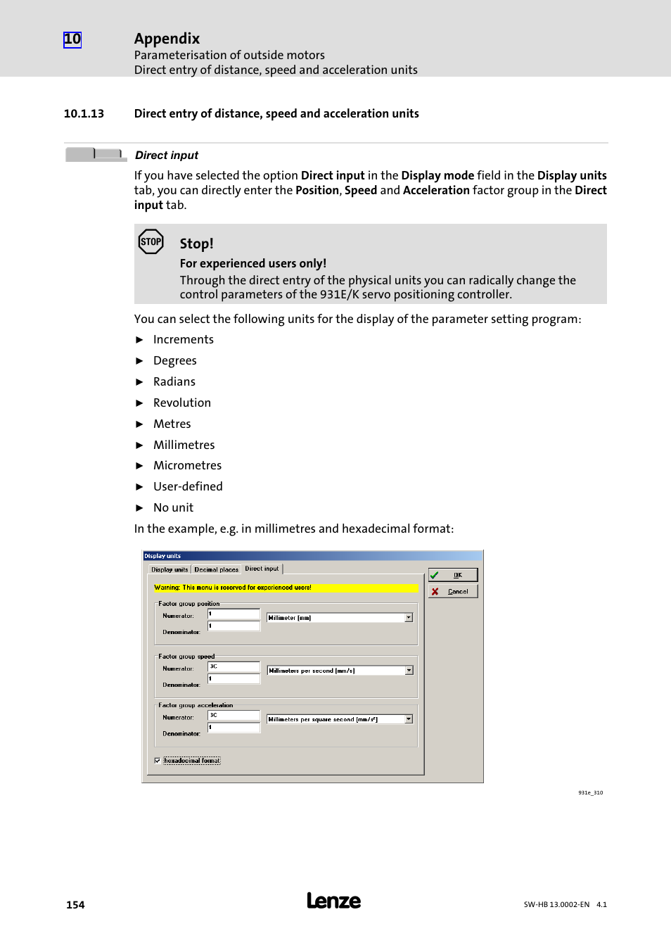 Appendix | Lenze 931E/K Small Drives Control User Manual | Page 154 / 198