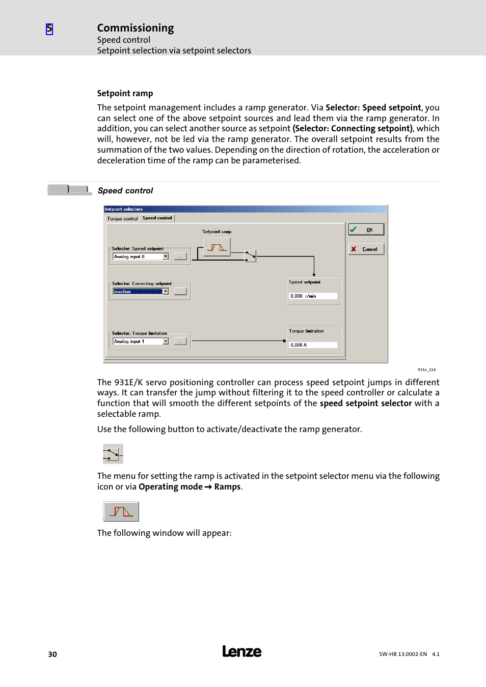 Commissioning | Lenze 931E/K Small Drives Control User Manual | Page 30 / 198