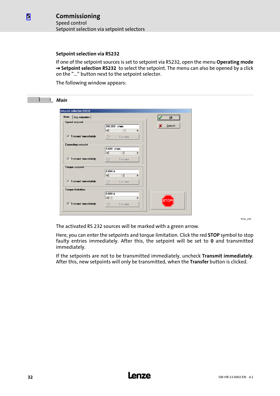 Commissioning | Lenze 931E/K Small Drives Control User Manual | Page 32 / 198