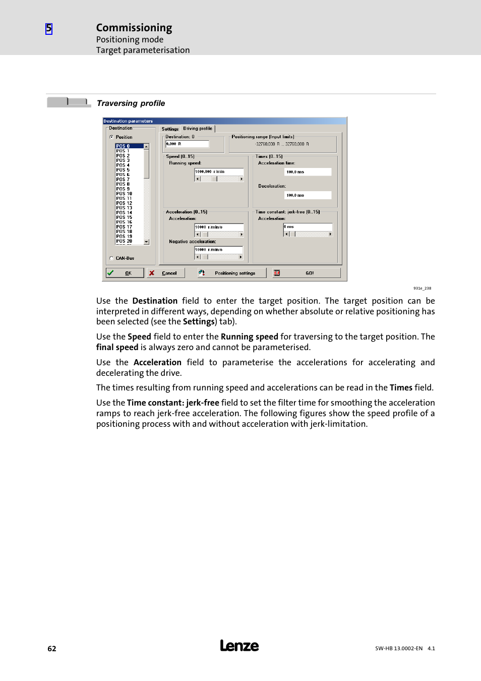 Commissioning | Lenze 931E/K Small Drives Control User Manual | Page 62 / 198