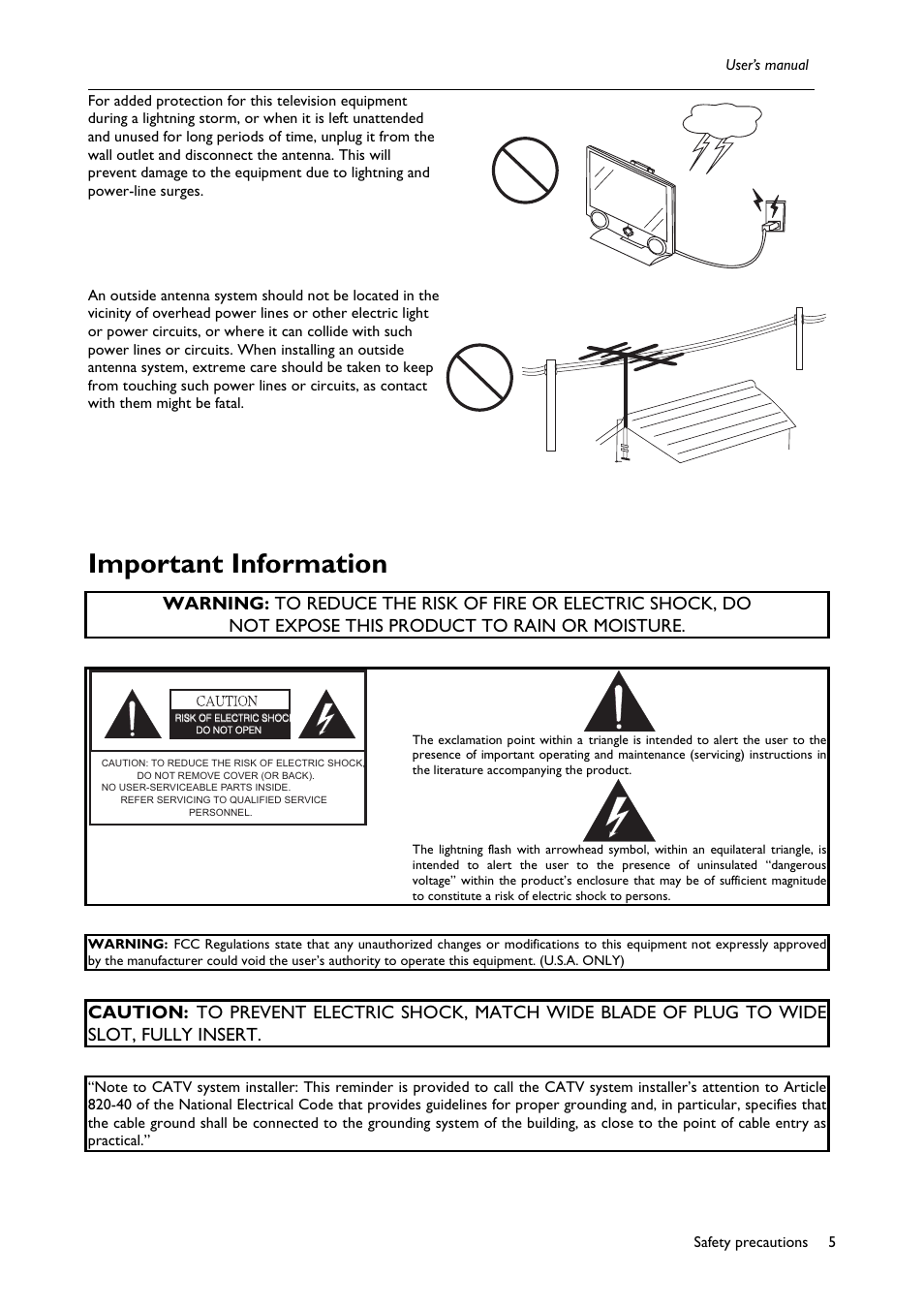 Important information | BenQ H200:A User Manual | Page 7 / 48