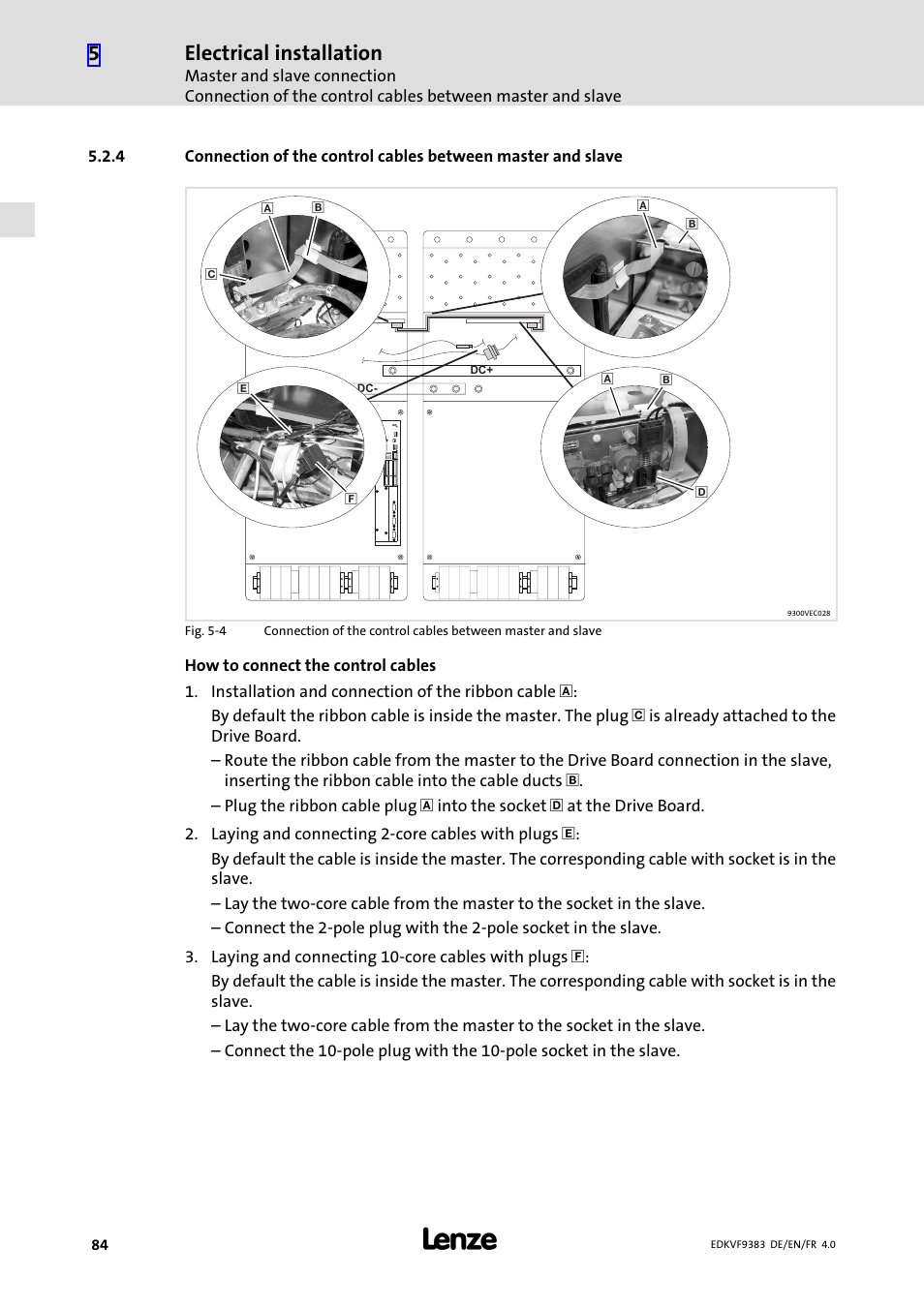 Electrical installation | Lenze EVF9383 User Manual | Page 84 / 166