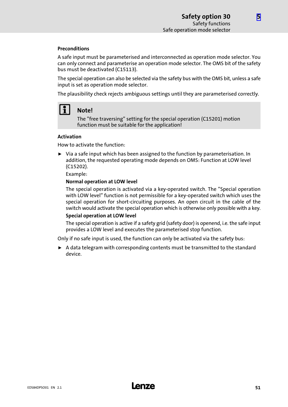 Lenze SO30 8400 protec User Manual | Page 51 / 66