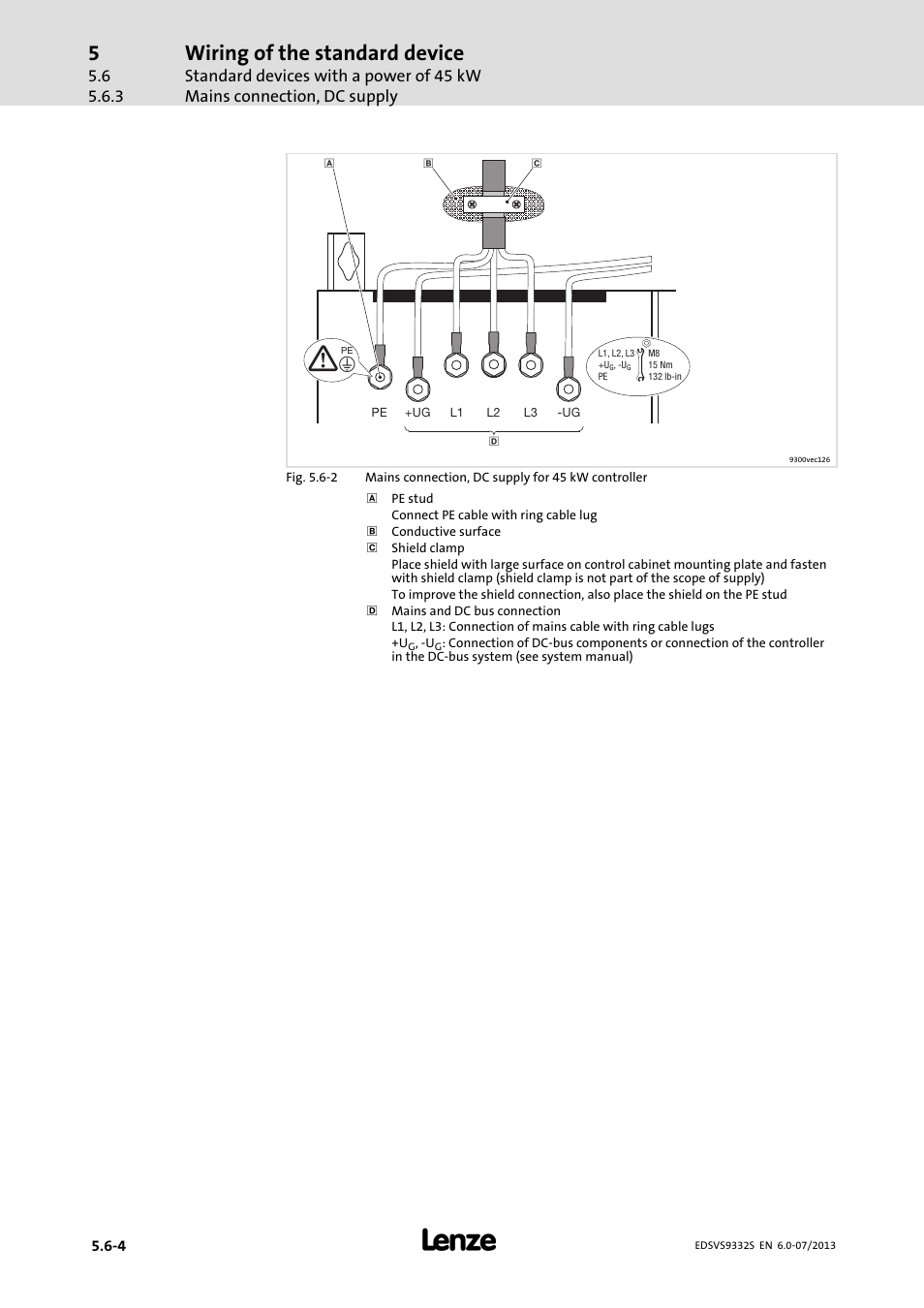 Wiring of the standard device | Lenze EVS9332xS User Manual | Page 123 / 376