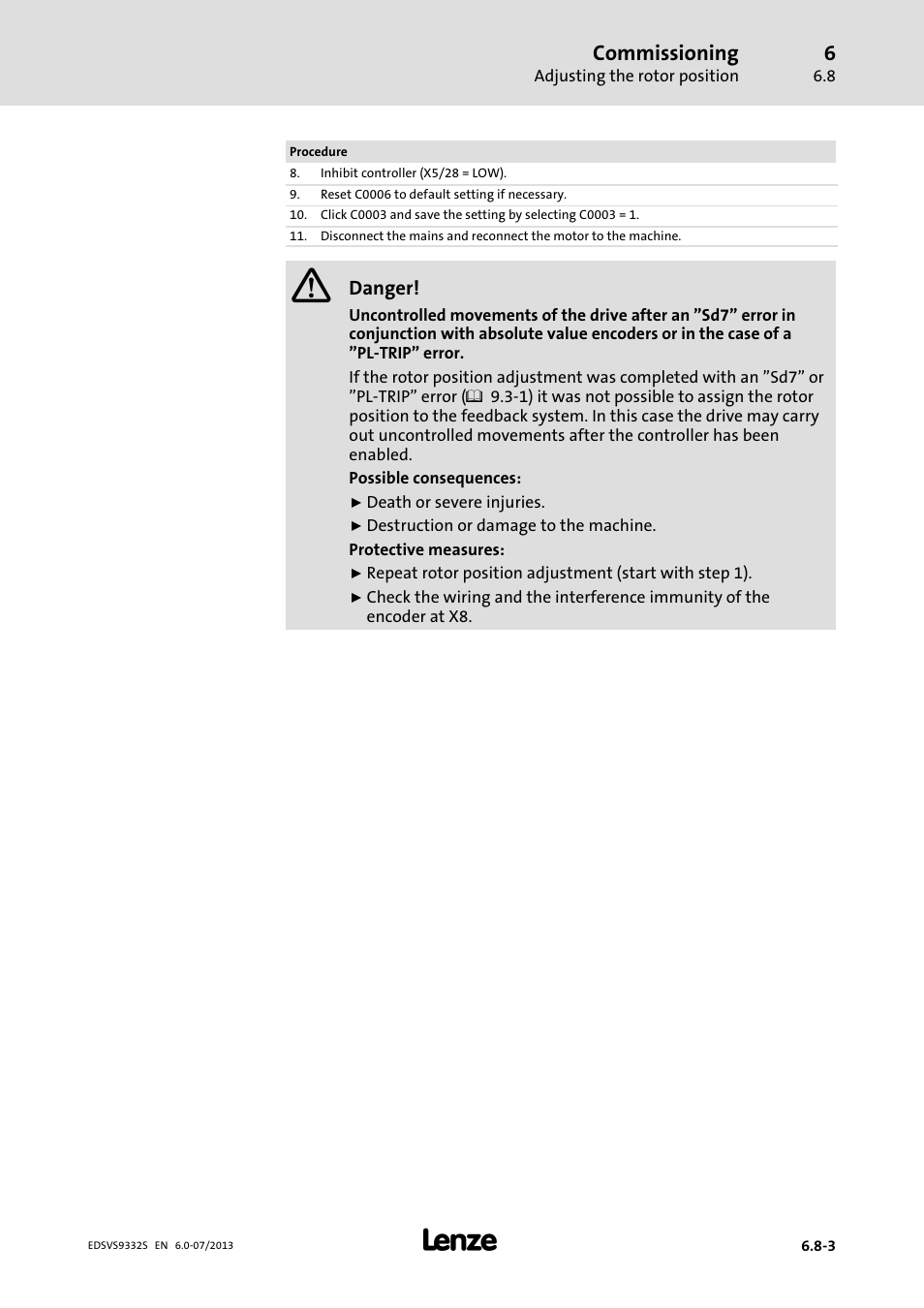 Commissioning | Lenze EVS9332xS User Manual | Page 200 / 376