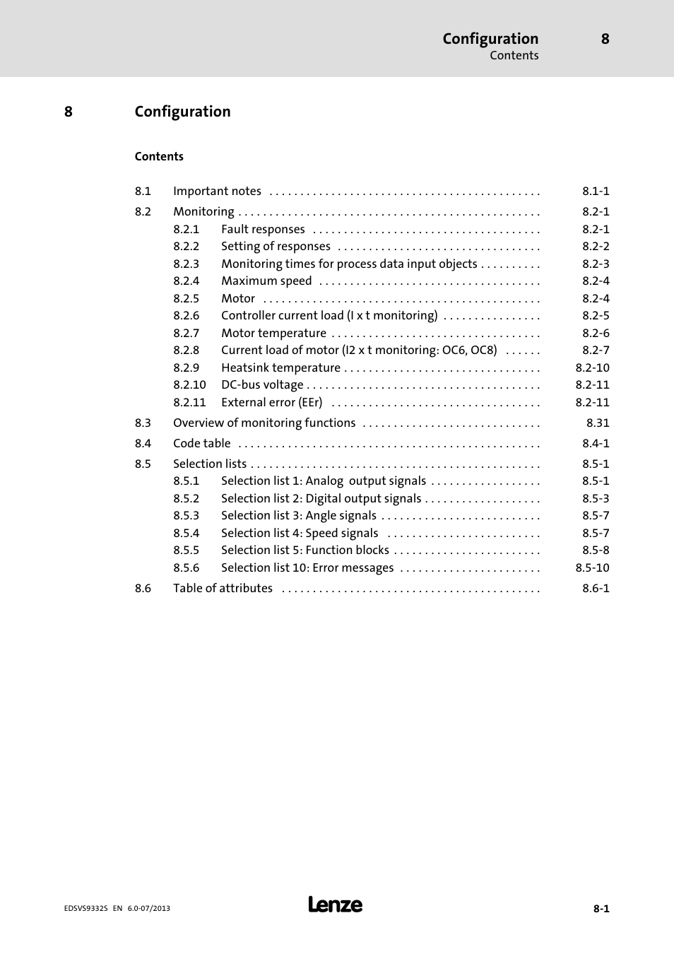 Configuration, 8configuration | Lenze EVS9332xS User Manual | Page 224 / 376
