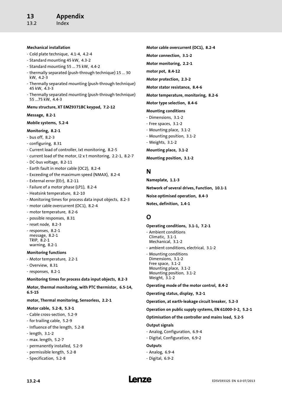 Appendix | Lenze EVS9332xS User Manual | Page 373 / 376