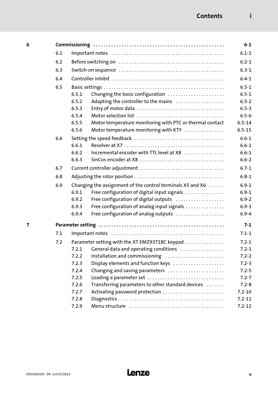 Contents i | Lenze EVS9332xS User Manual | Page 7 / 376