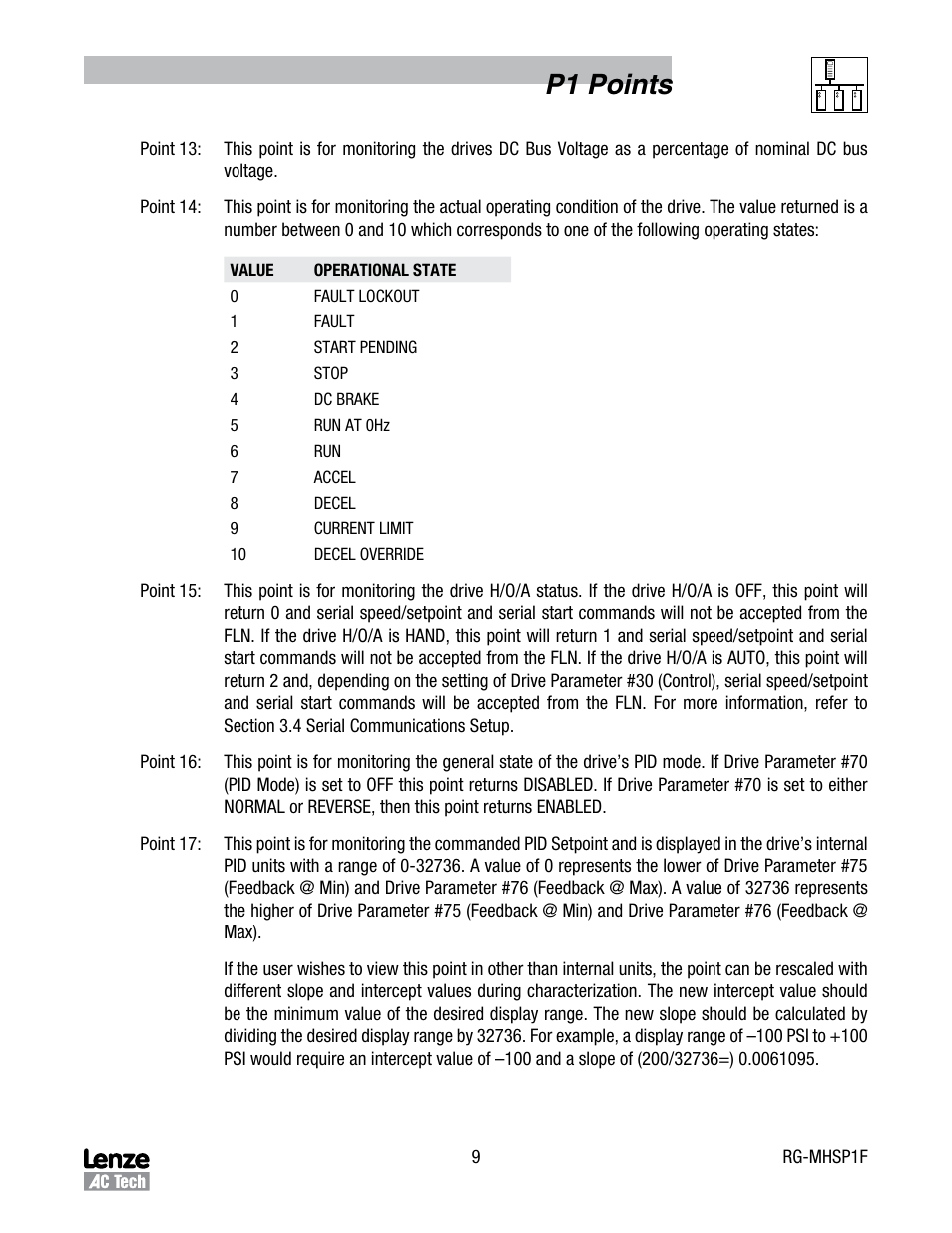 P1 points | Lenze MCH Series Drives Siemens P1 User Manual | Page 12 / 16