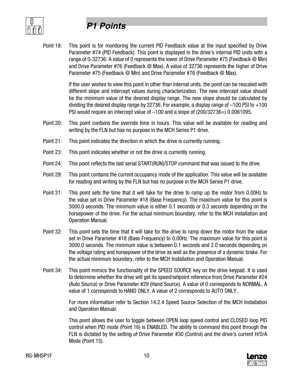 P1 points | Lenze MCH Series Drives Siemens P1 User Manual | Page 13 / 16