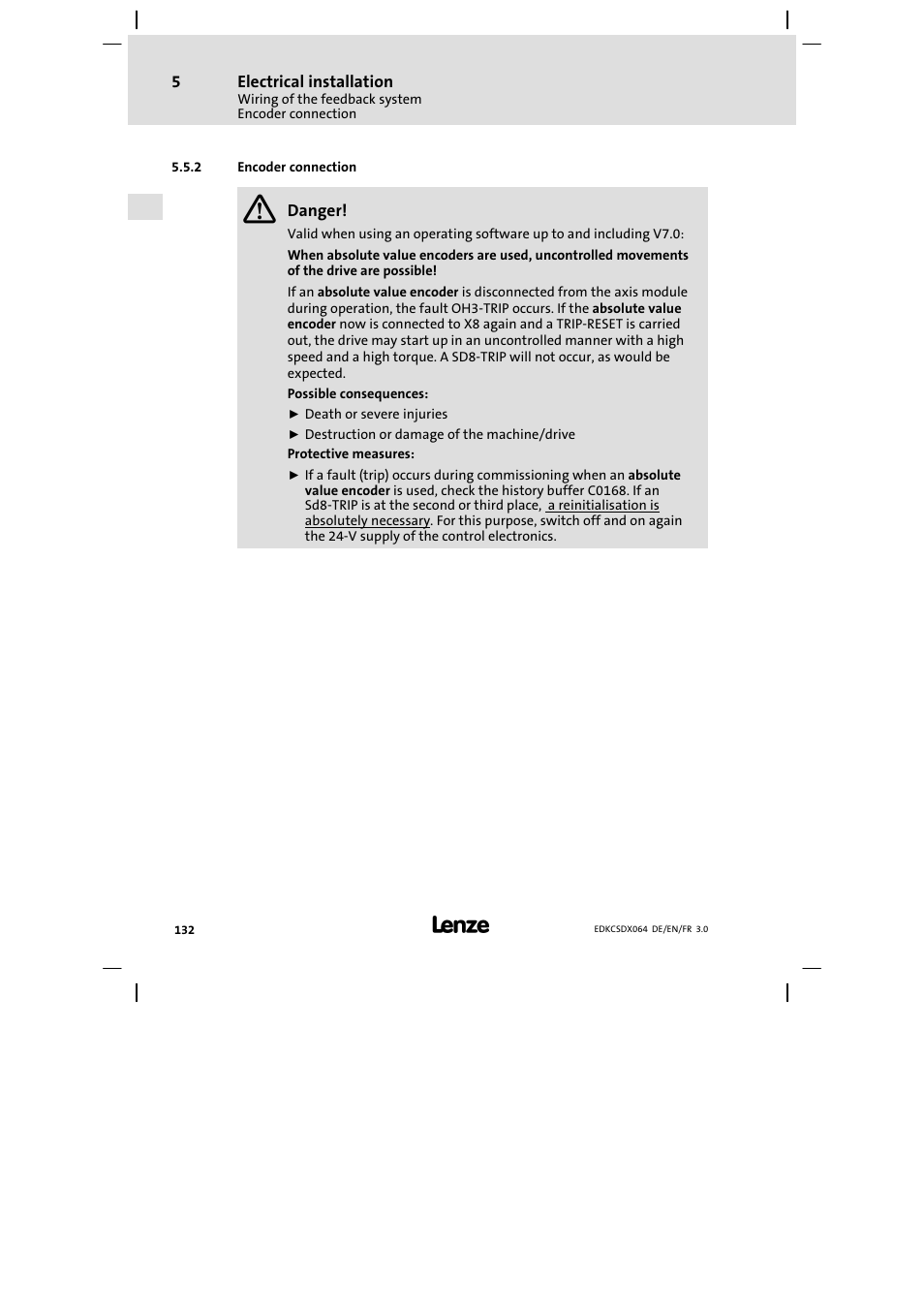 Encoder connection | Lenze ECSDAxxx User Manual | Page 132 / 210