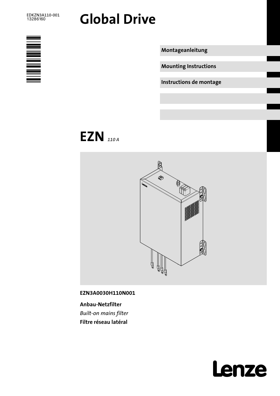 Lenze EZN3A0030H110N001 User Manual | 52 pages