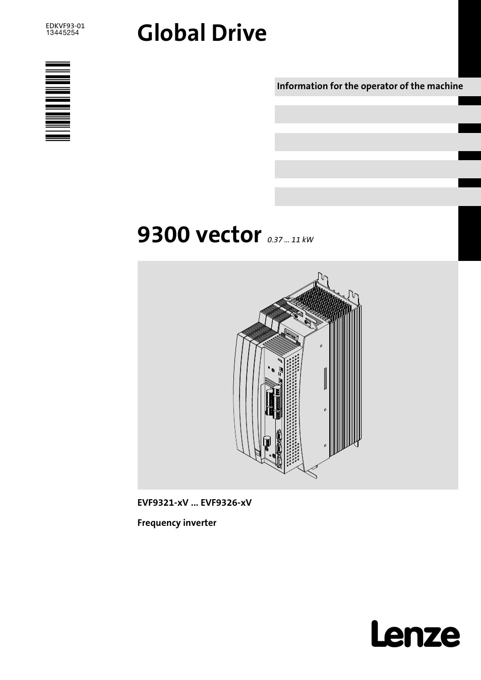 Lenze EVF9326−xV User Manual | 46 pages