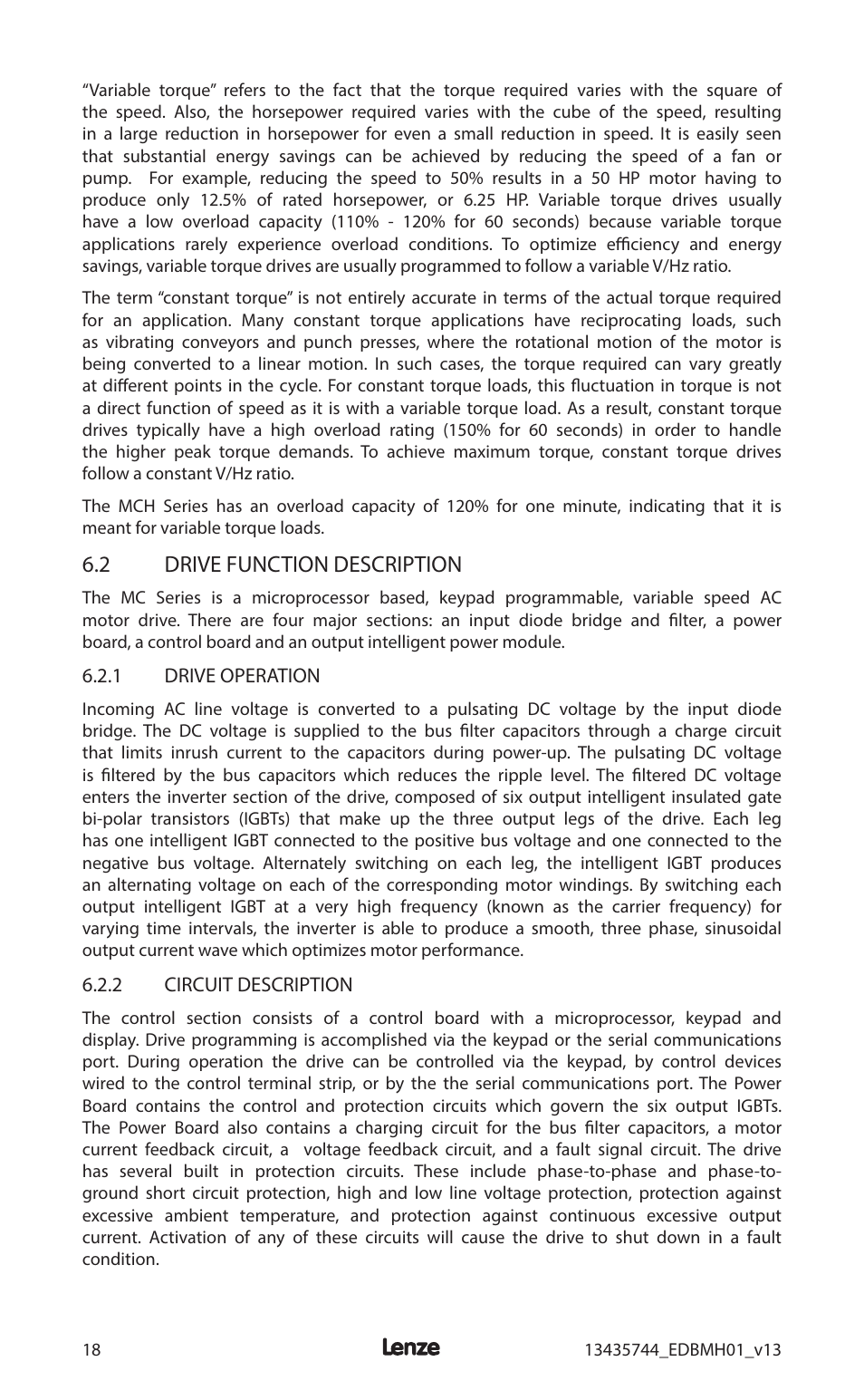 2 drive function description | Lenze MCH Series User Manual | Page 22 / 92