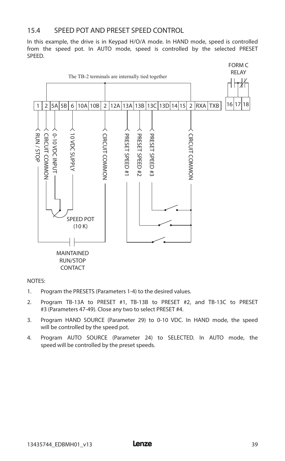 4 speed pot and preset speed control | Lenze MCH Series User Manual | Page 43 / 92
