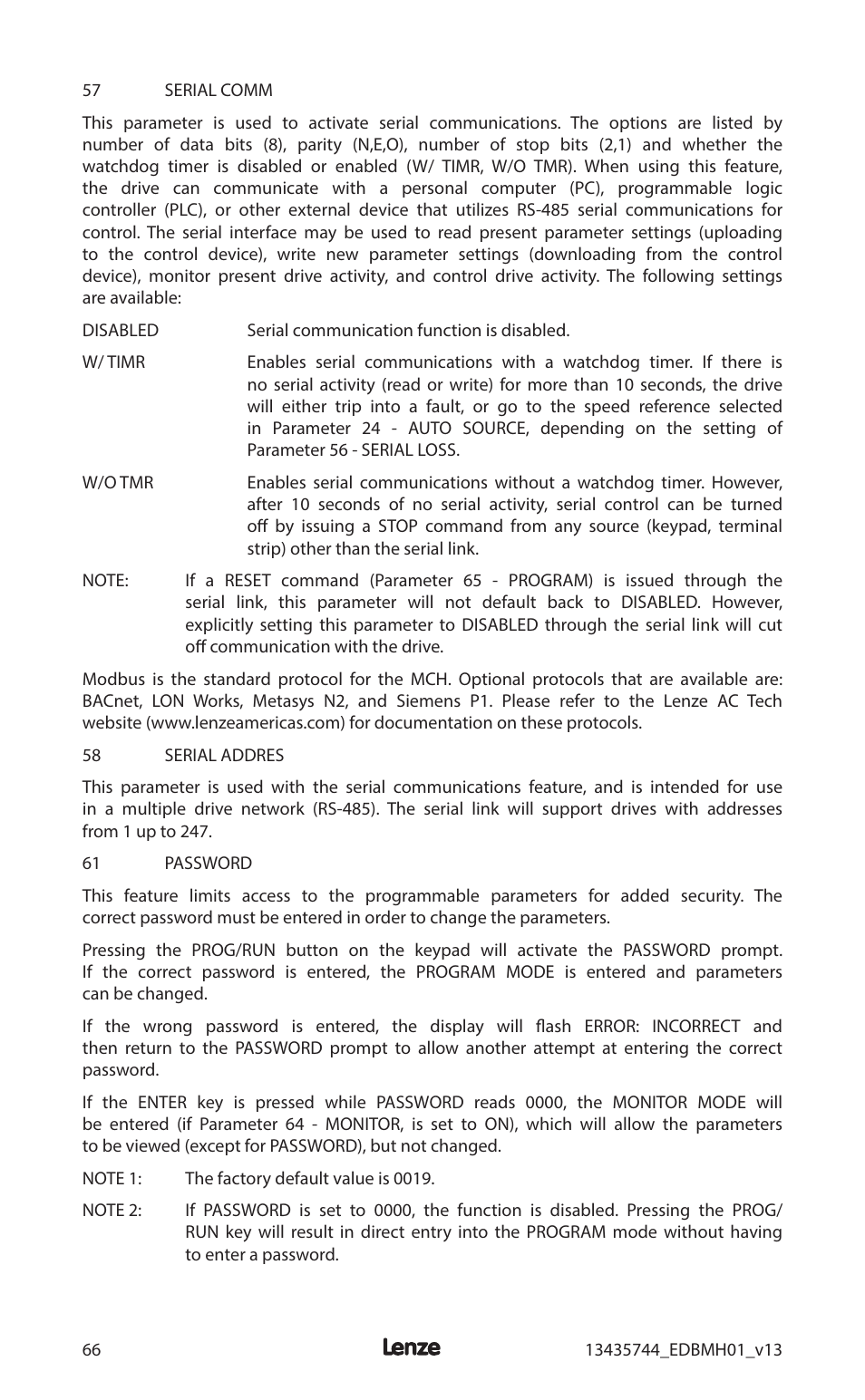 Lenze MCH Series User Manual | Page 70 / 92