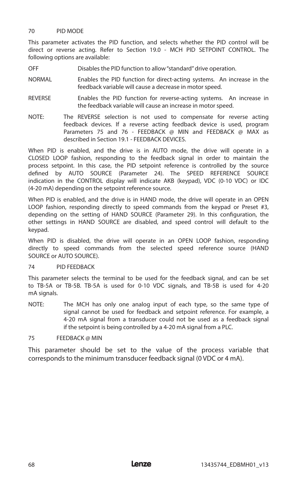 Lenze MCH Series User Manual | Page 72 / 92