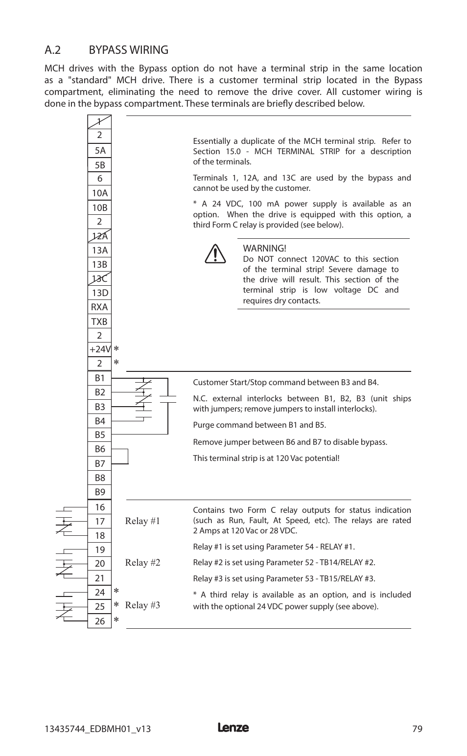 A.2 bypass wiring | Lenze MCH Series User Manual | Page 83 / 92