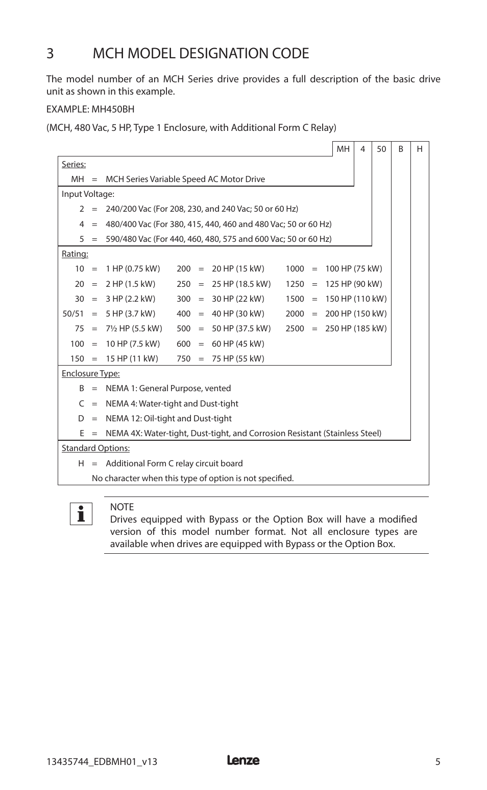 3mch model designation code | Lenze MCH Series User Manual | Page 9 / 92