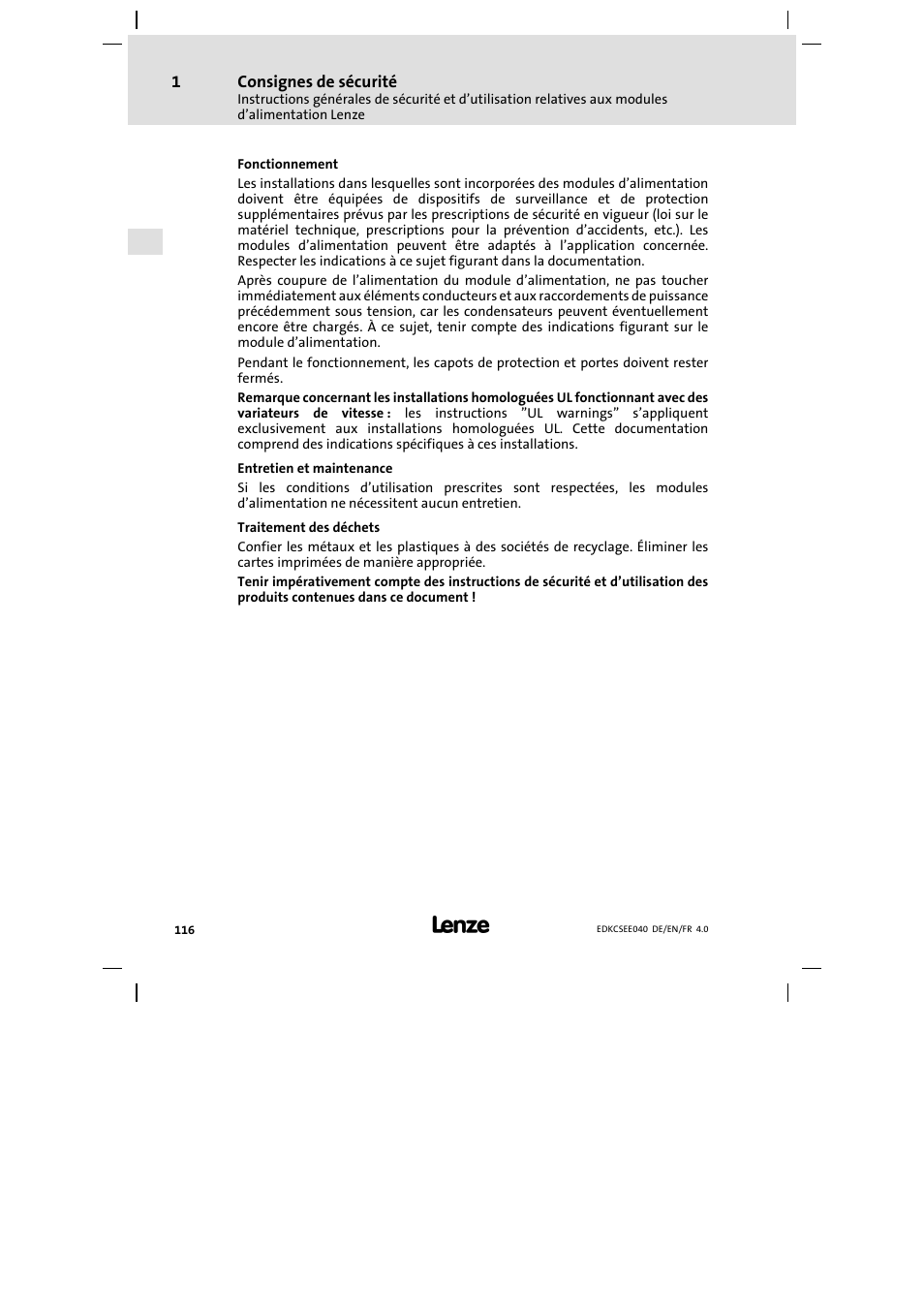 Lenze ECSEExxx User Manual | Page 116 / 164