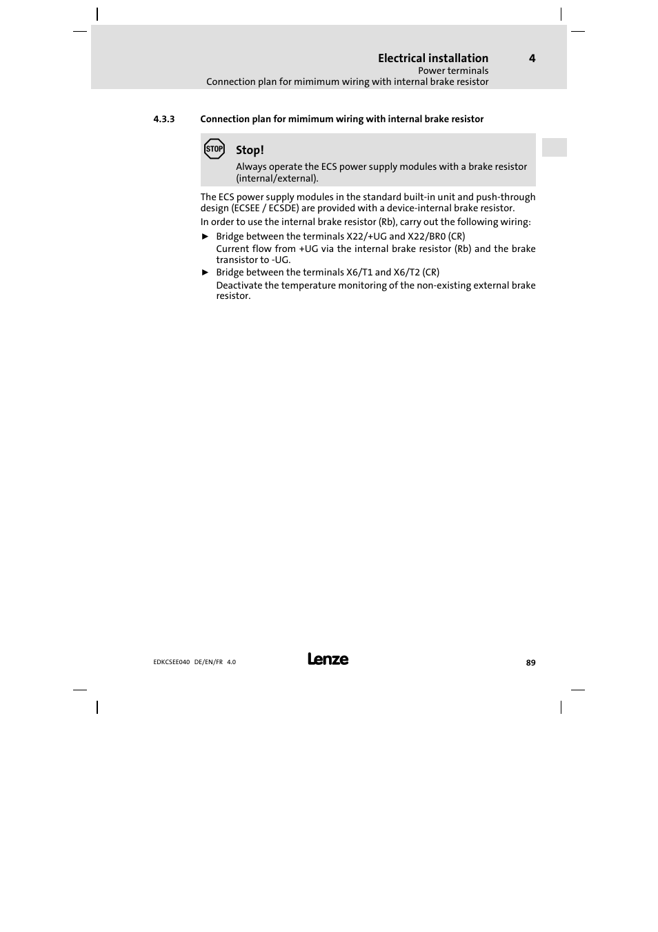 Lenze ECSEExxx User Manual | Page 89 / 164