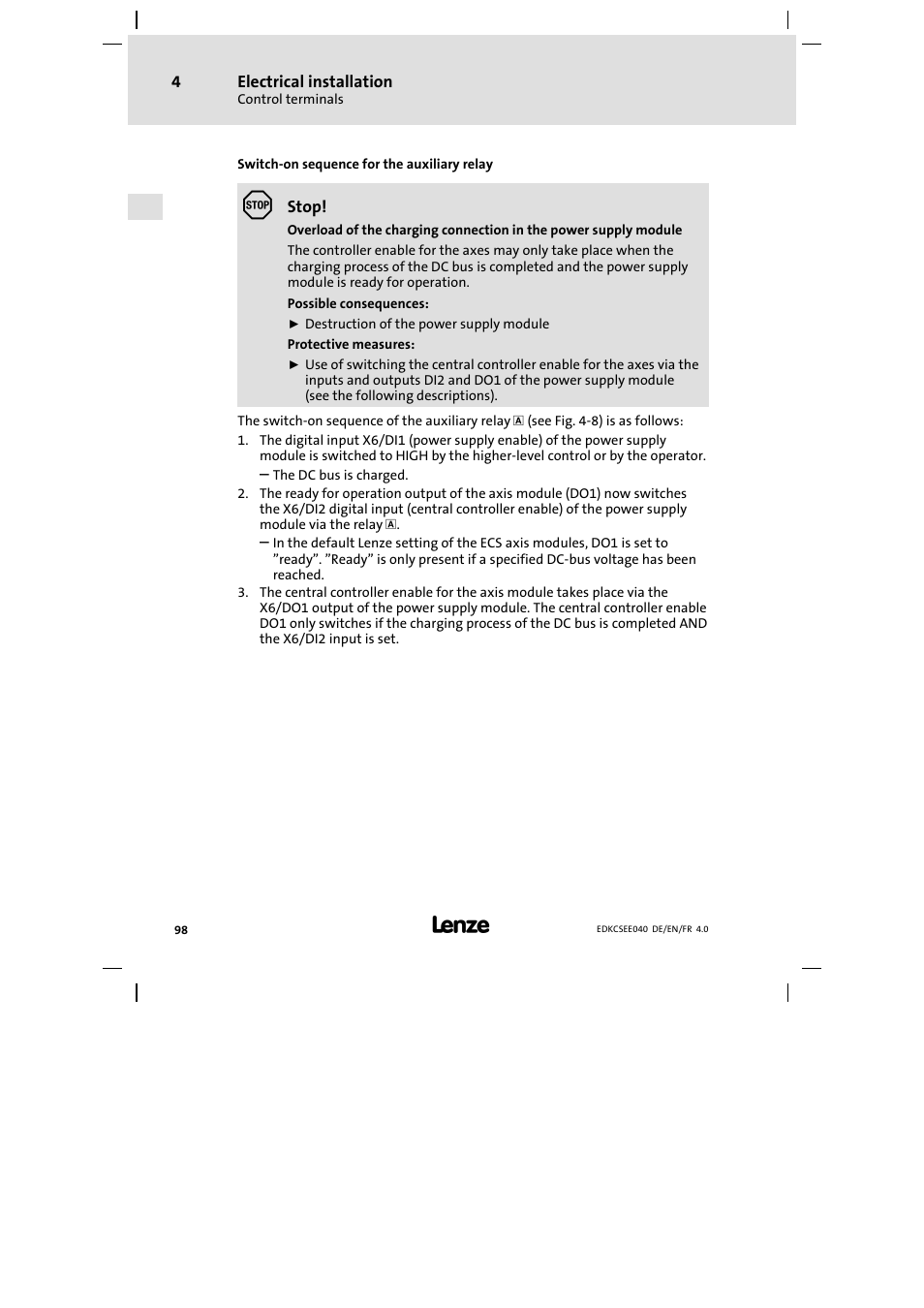 Lenze ECSEExxx User Manual | Page 98 / 164