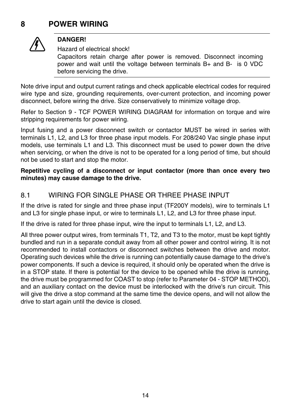 8power wiring | Lenze TCF Series User Manual | Page 18 / 76