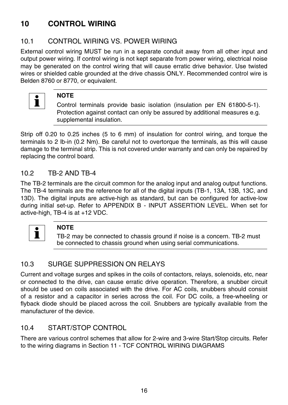 10 control wiring | Lenze TCF Series User Manual | Page 20 / 76