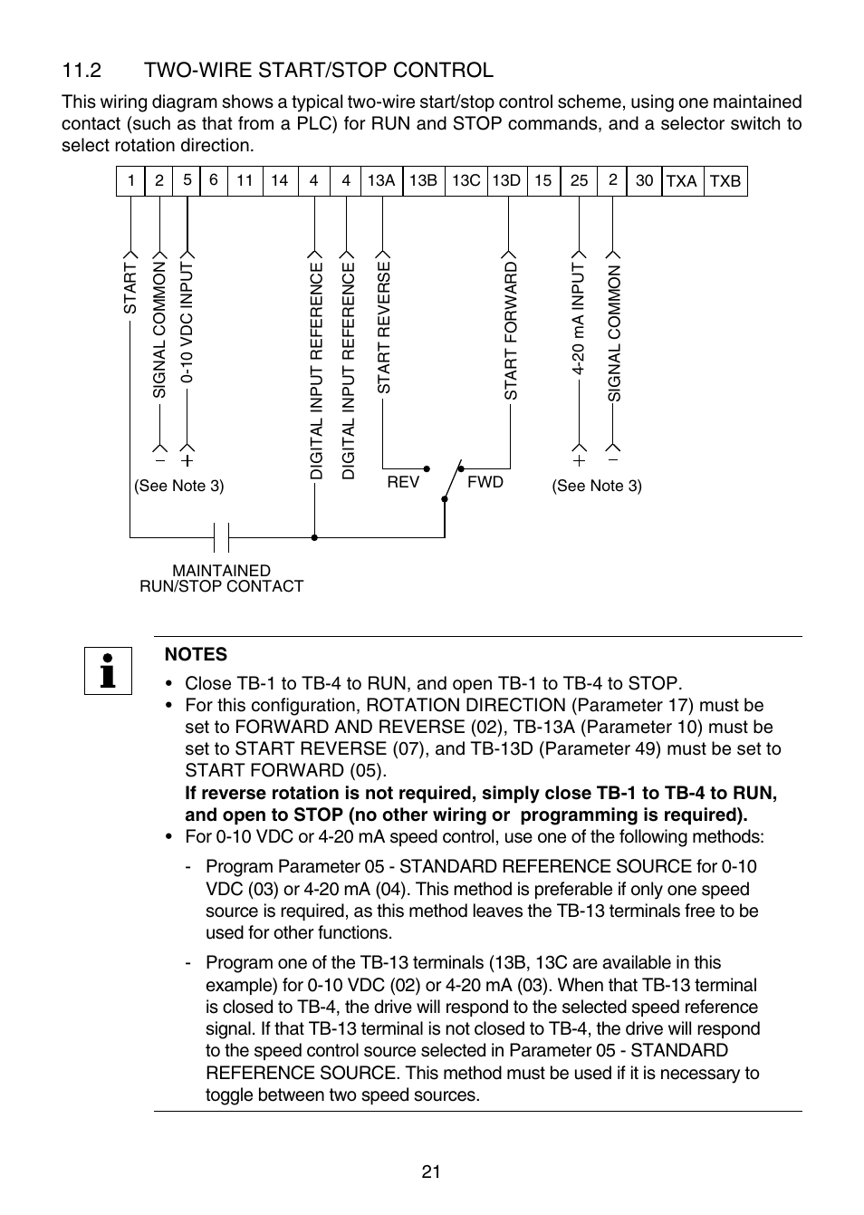 11 .2 two-wire start/stop control | Lenze TCF Series User Manual | Page 25 / 76