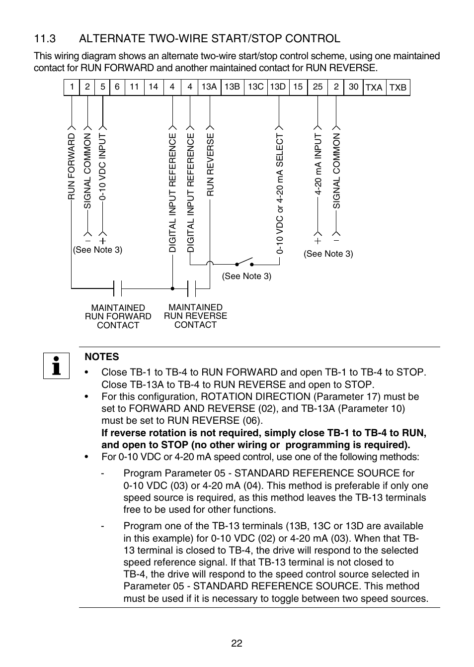 11 .3 alternate two-wire start/stop control | Lenze TCF Series User Manual | Page 26 / 76