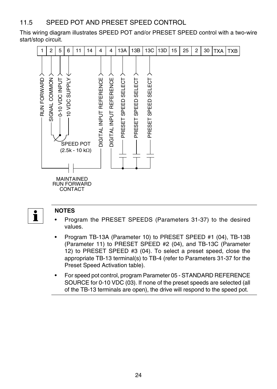 11 .5 speed pot and preset speed control | Lenze TCF Series User Manual | Page 28 / 76